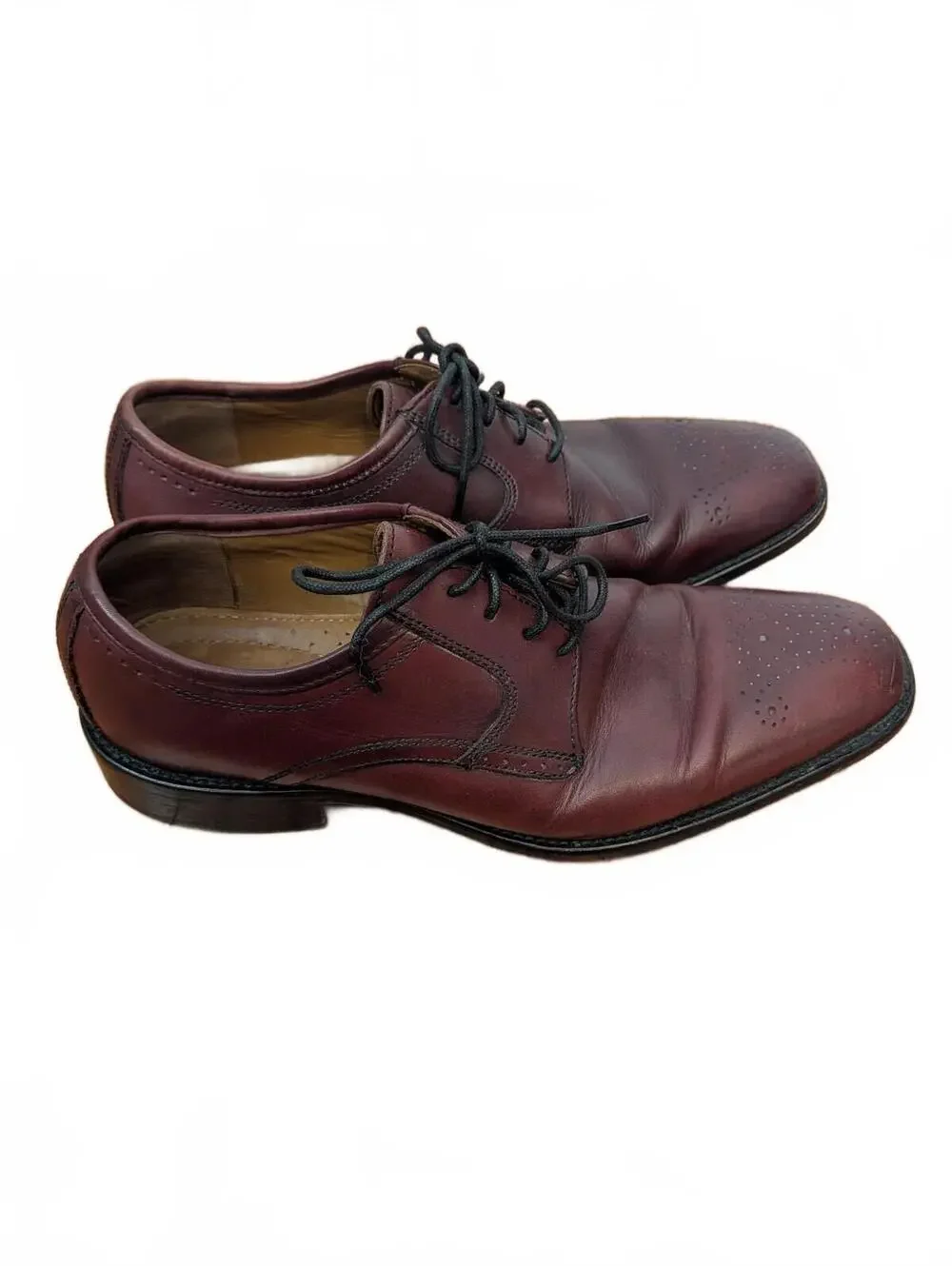 J. Murphy Men's 8M Burgundy Leather Perforated Oxford Dress Shoes 59-0832 School